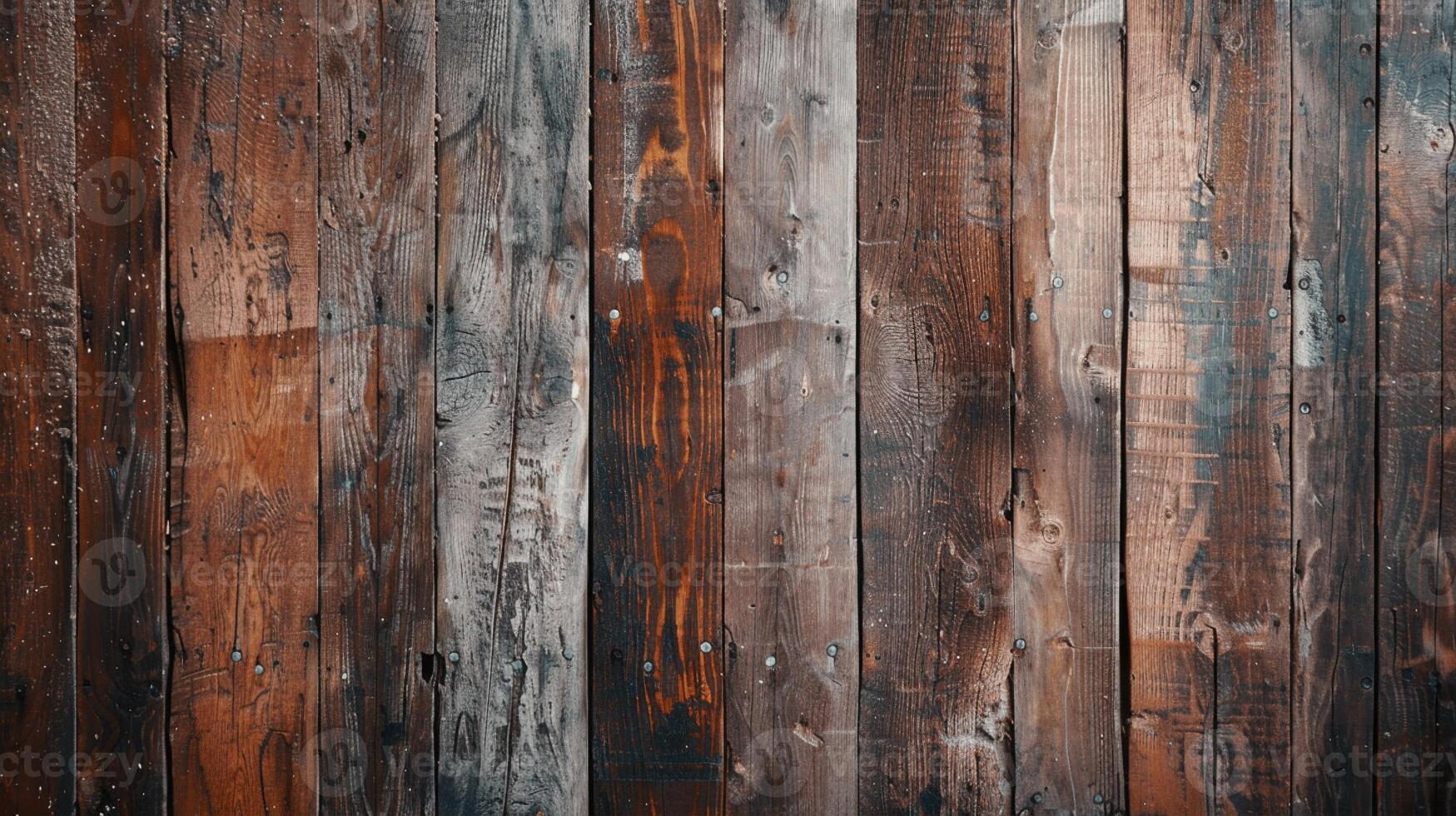 A close up of a wooden wall with some paint on it photo
