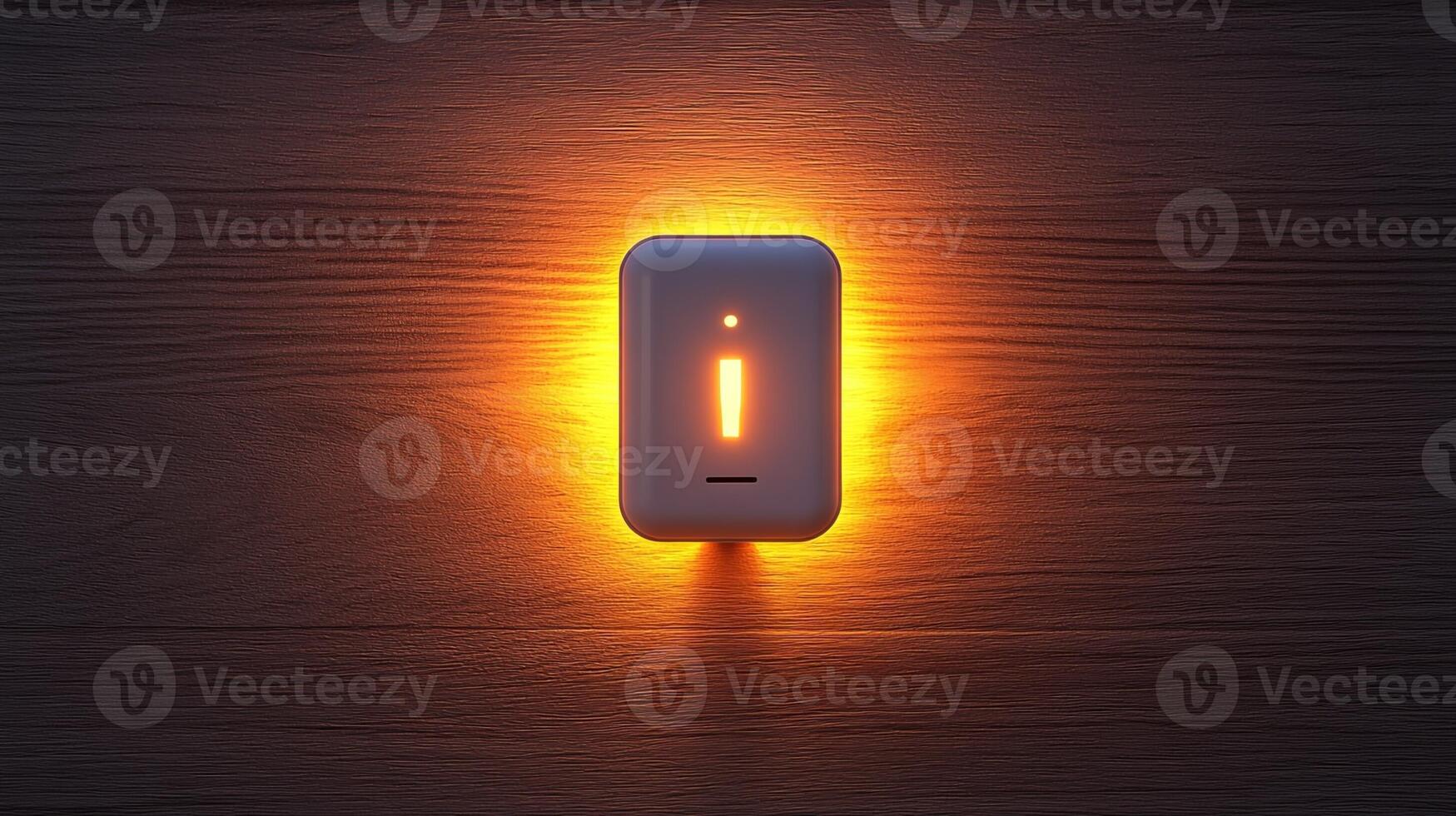 A light switch with an orange light on it photo