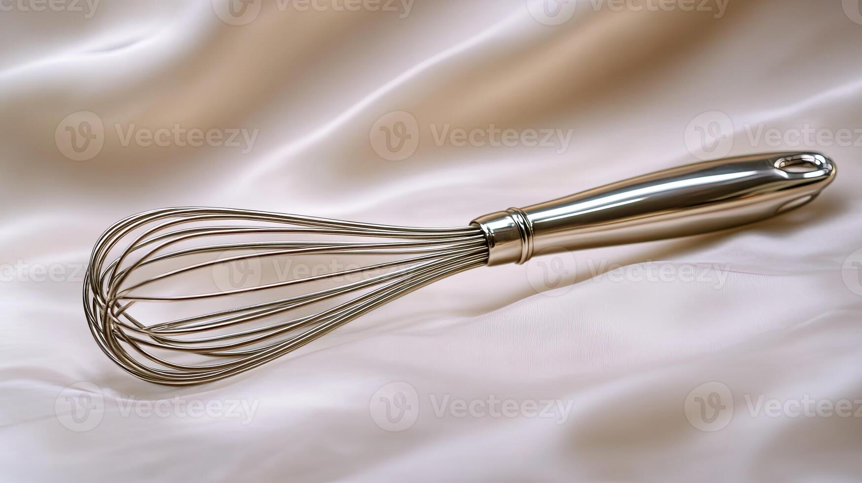 Whisk Resting on Creamy Surface with Soft Lighting photo