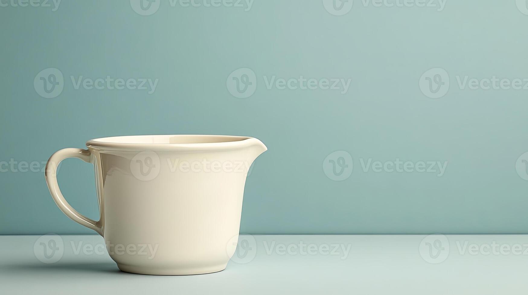 Minimalist White Pitcher on Blue Background photo