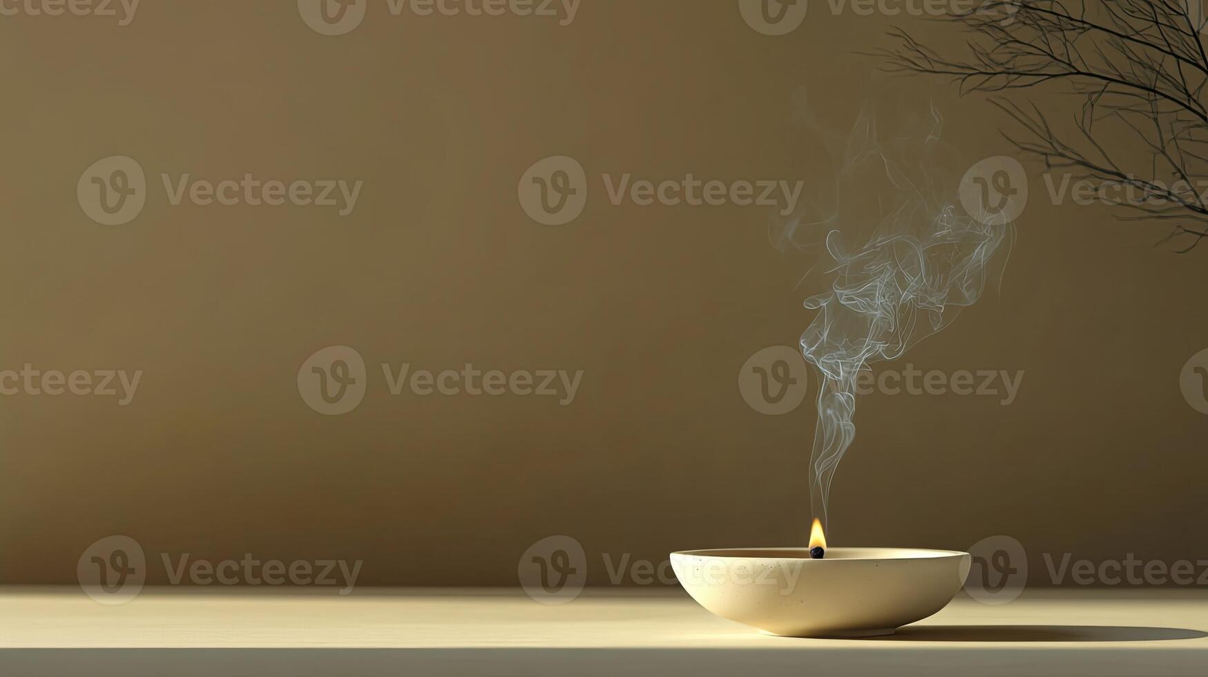 Mystical steaming cup of hot beverage on table photo