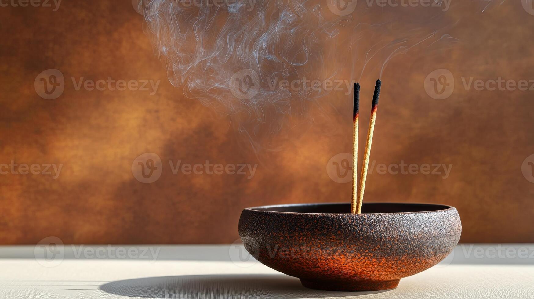 Bowl with Incense Stick for Relaxation photo