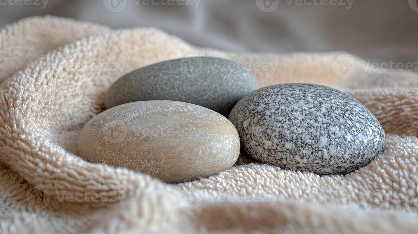 Three Stones on Towel photo