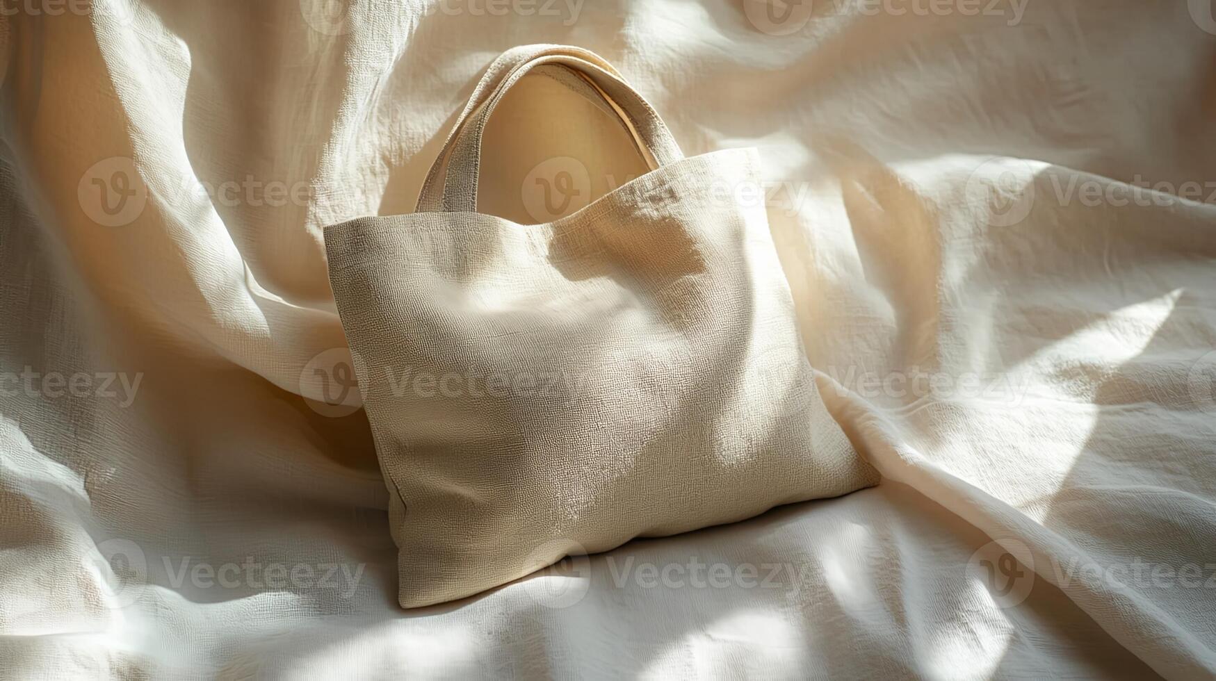 Minimalist White Bag on Sheet photo