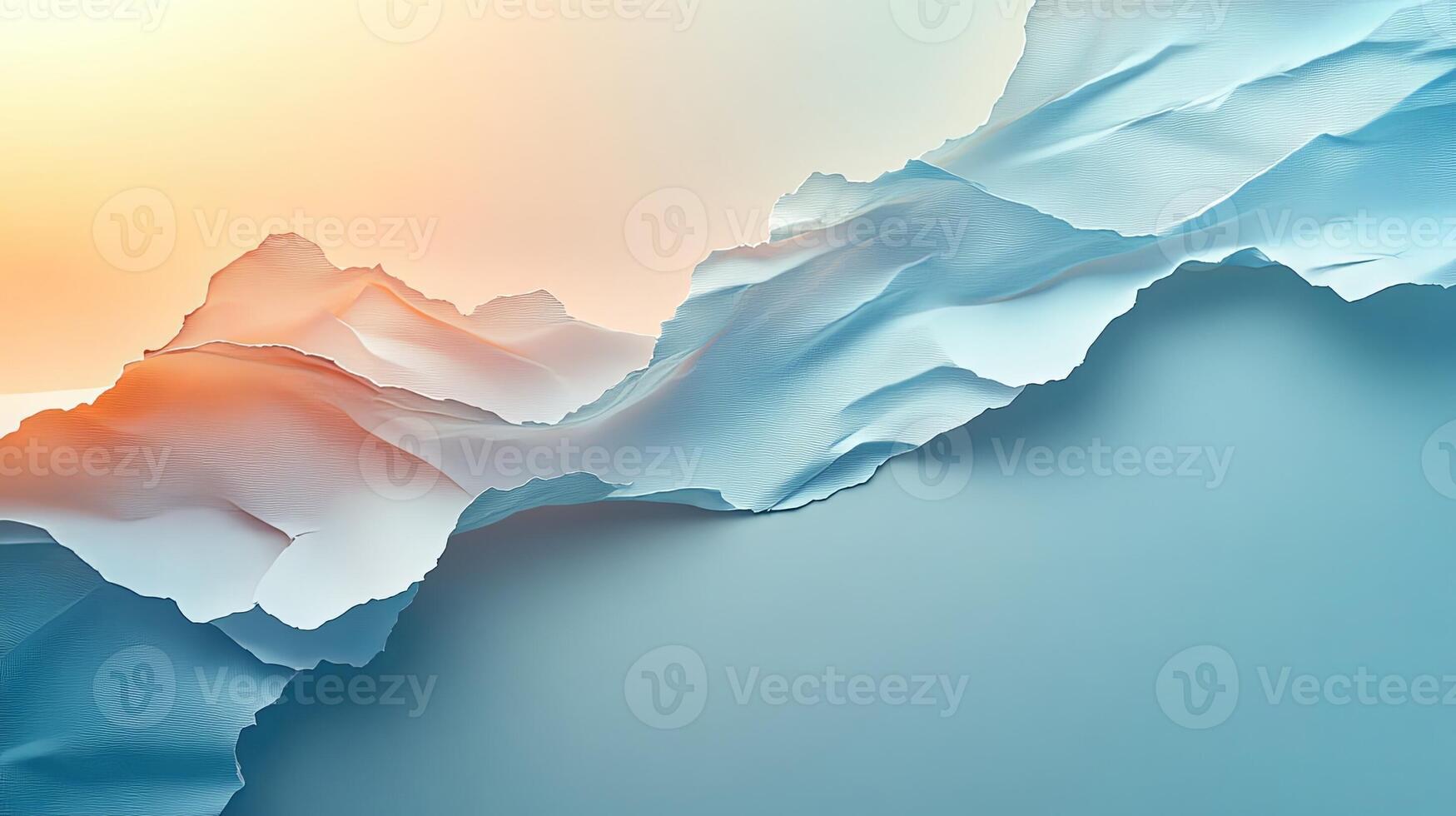 Majestic Mountain Range Landscape on Blue and White Background photo
