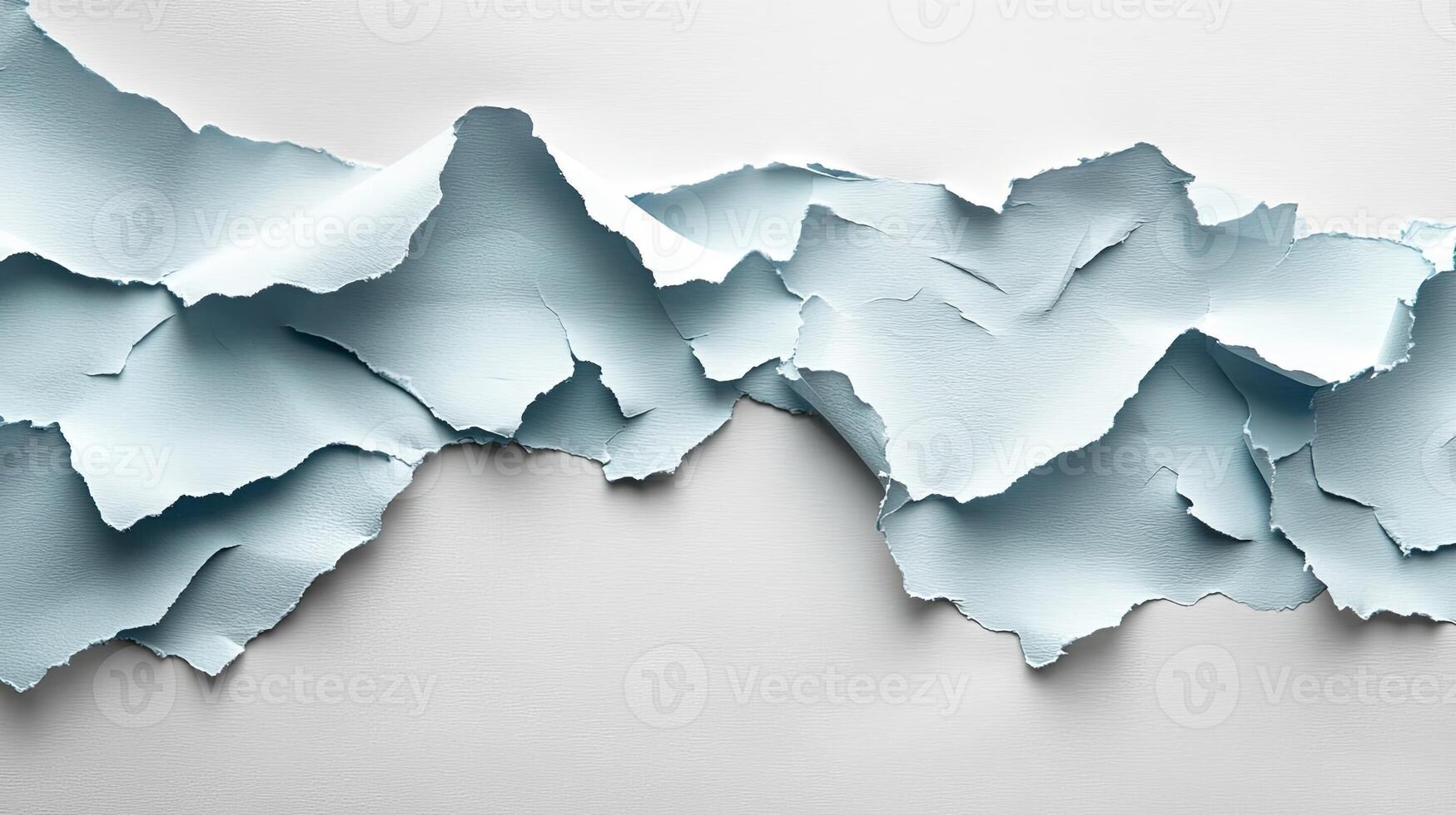 Crumpled torn paper with rough edges for creative projects photo