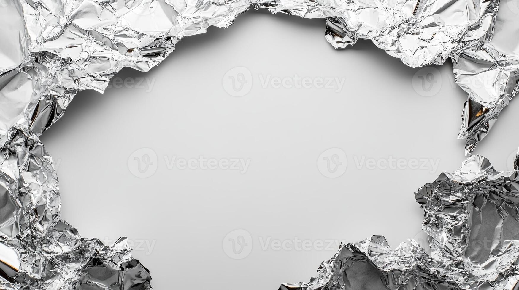 Shiny Foil Piece on White Background - Metallic Texture for Design Projects photo