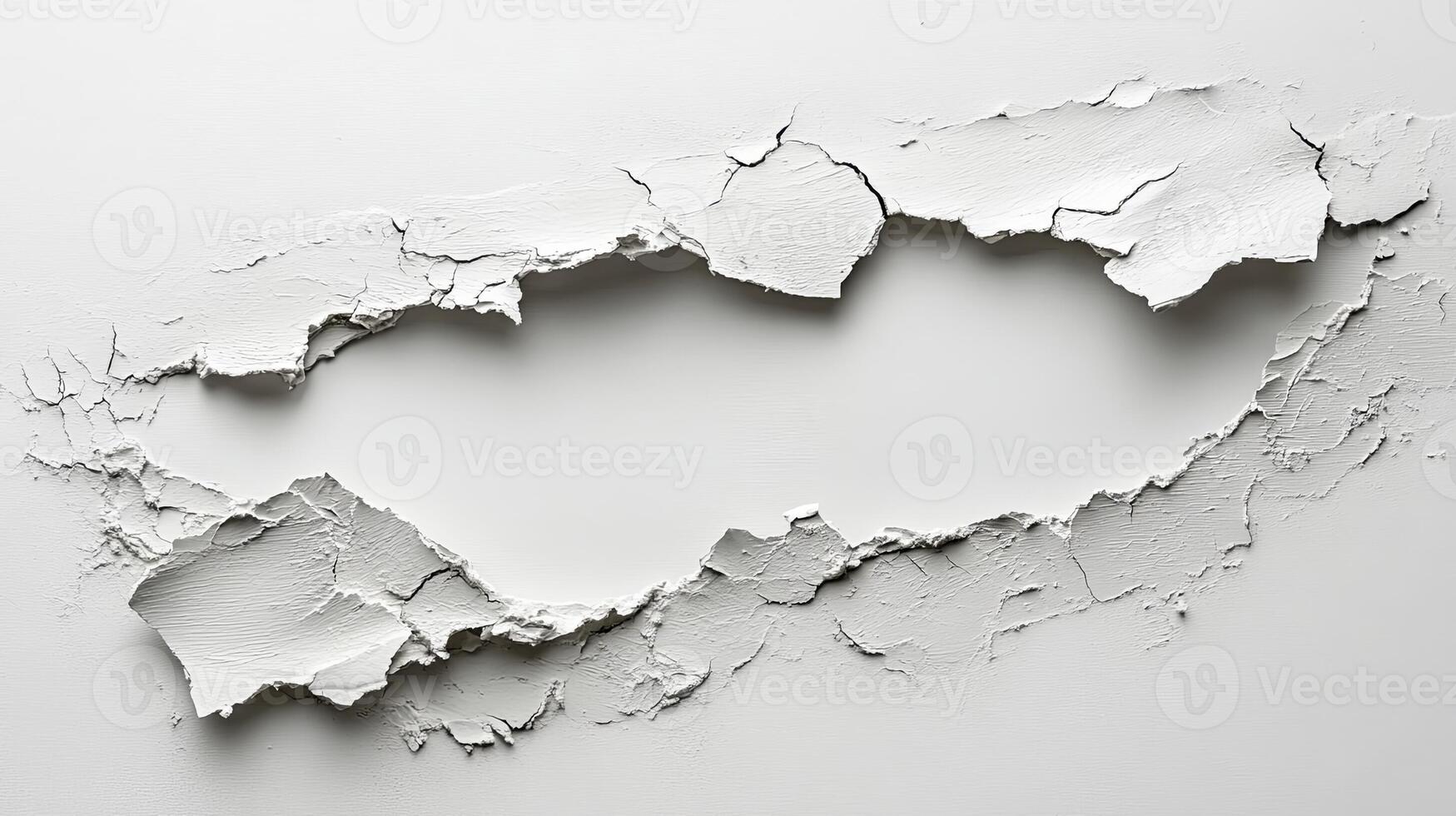 Surreal White Wall with Hole - Abstract Background Concept photo