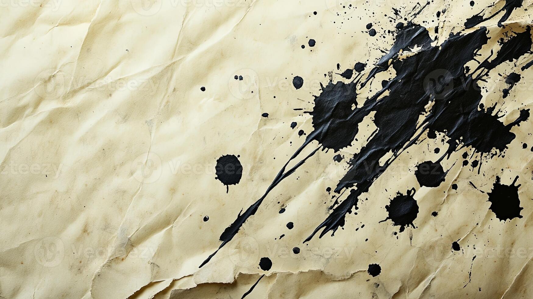 Abstract Black Paint Art on Paper - Creative Design Element photo
