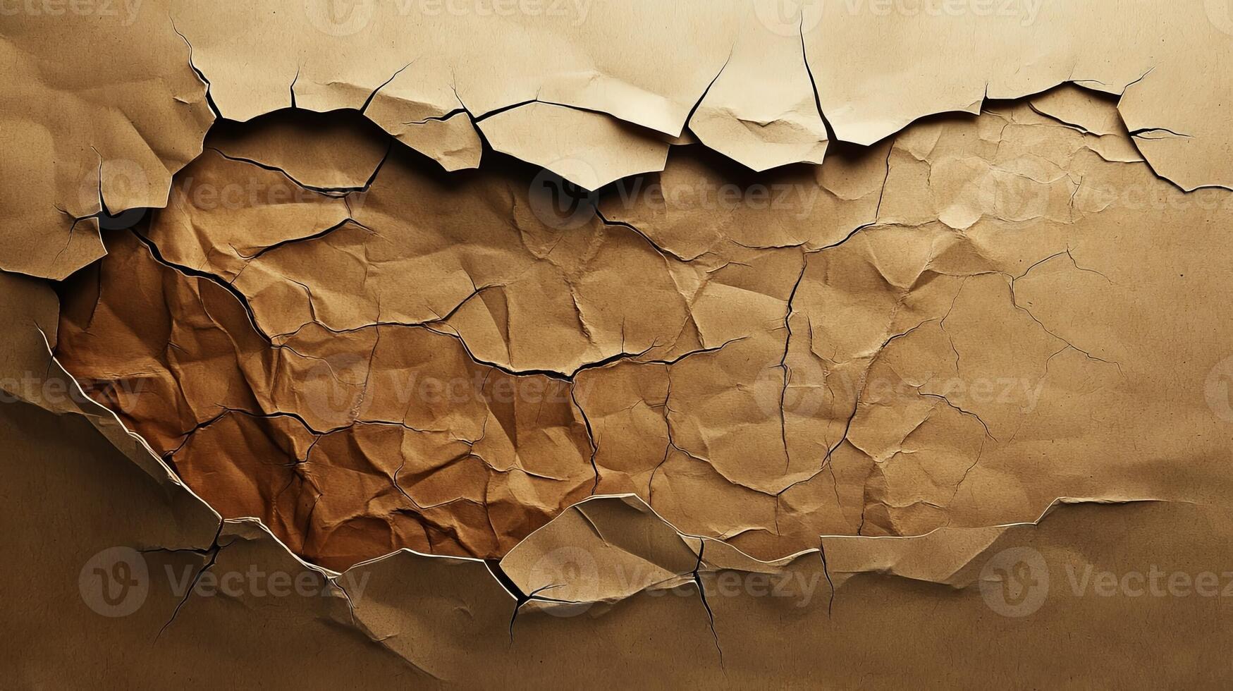 Cracked paper background with a hole in it photo