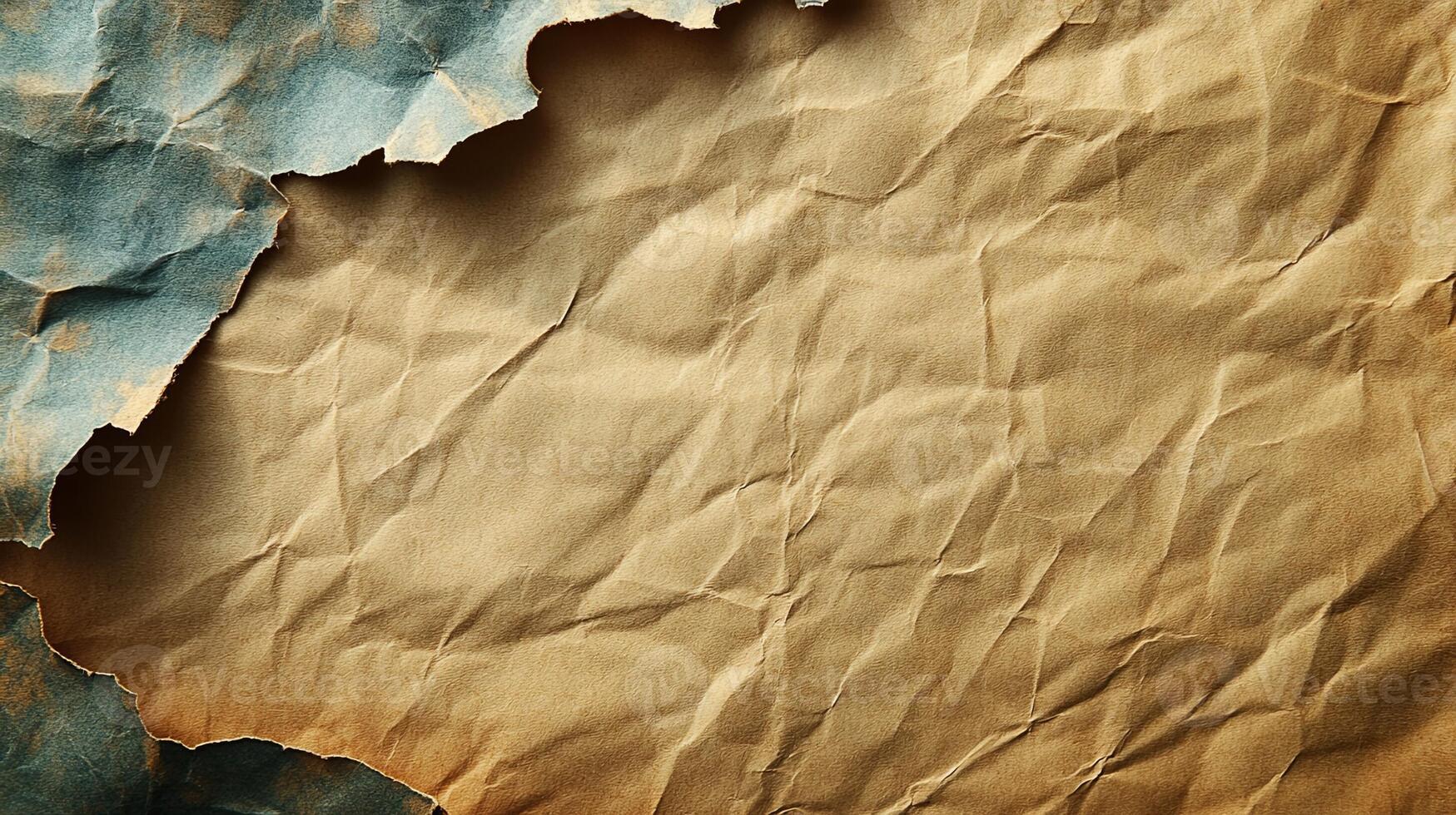 Torn Paper Fragment on Paper Sheet photo