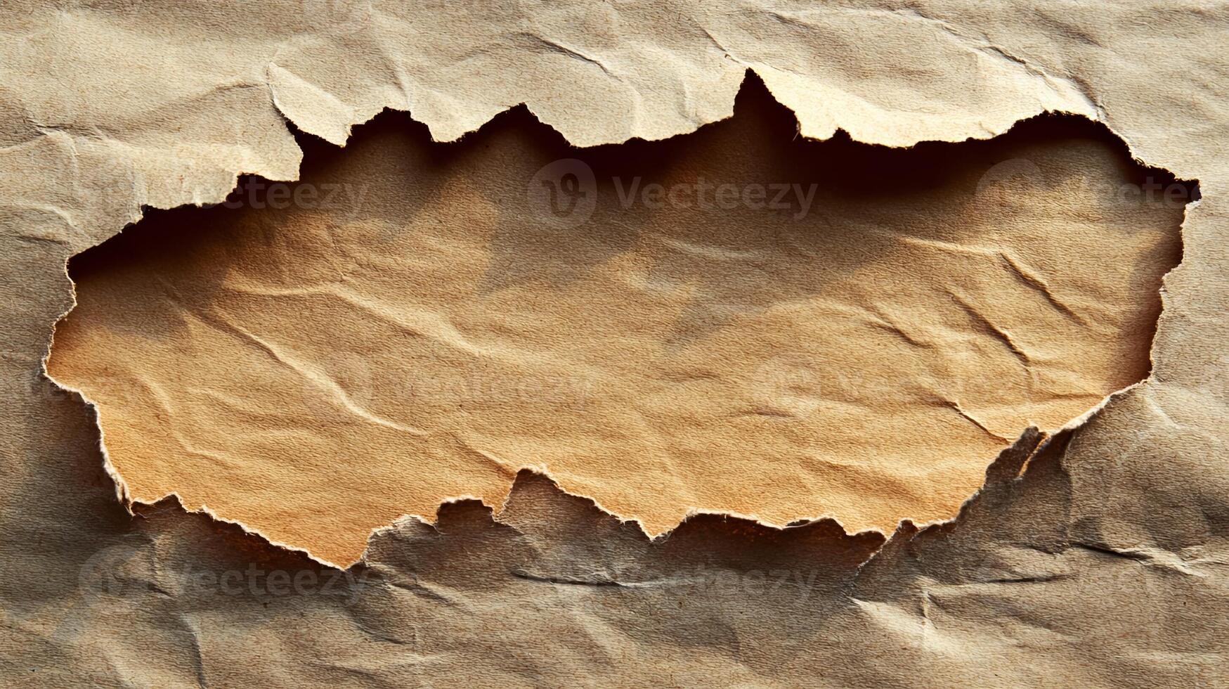 Torn Paper Sheet with Hole - Creative and Abstract Image photo