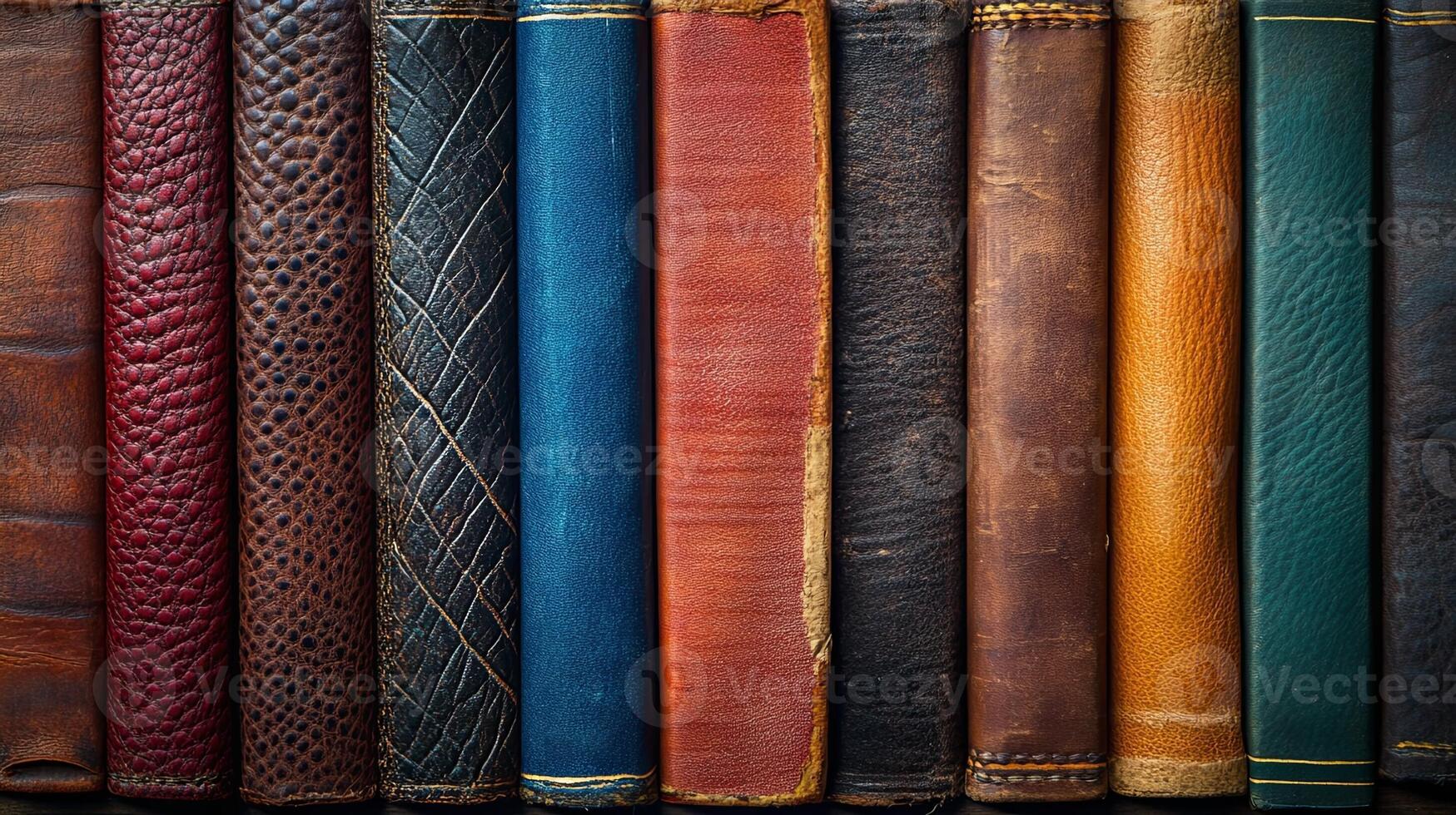 Vintage Books Collection on Shelf photo
