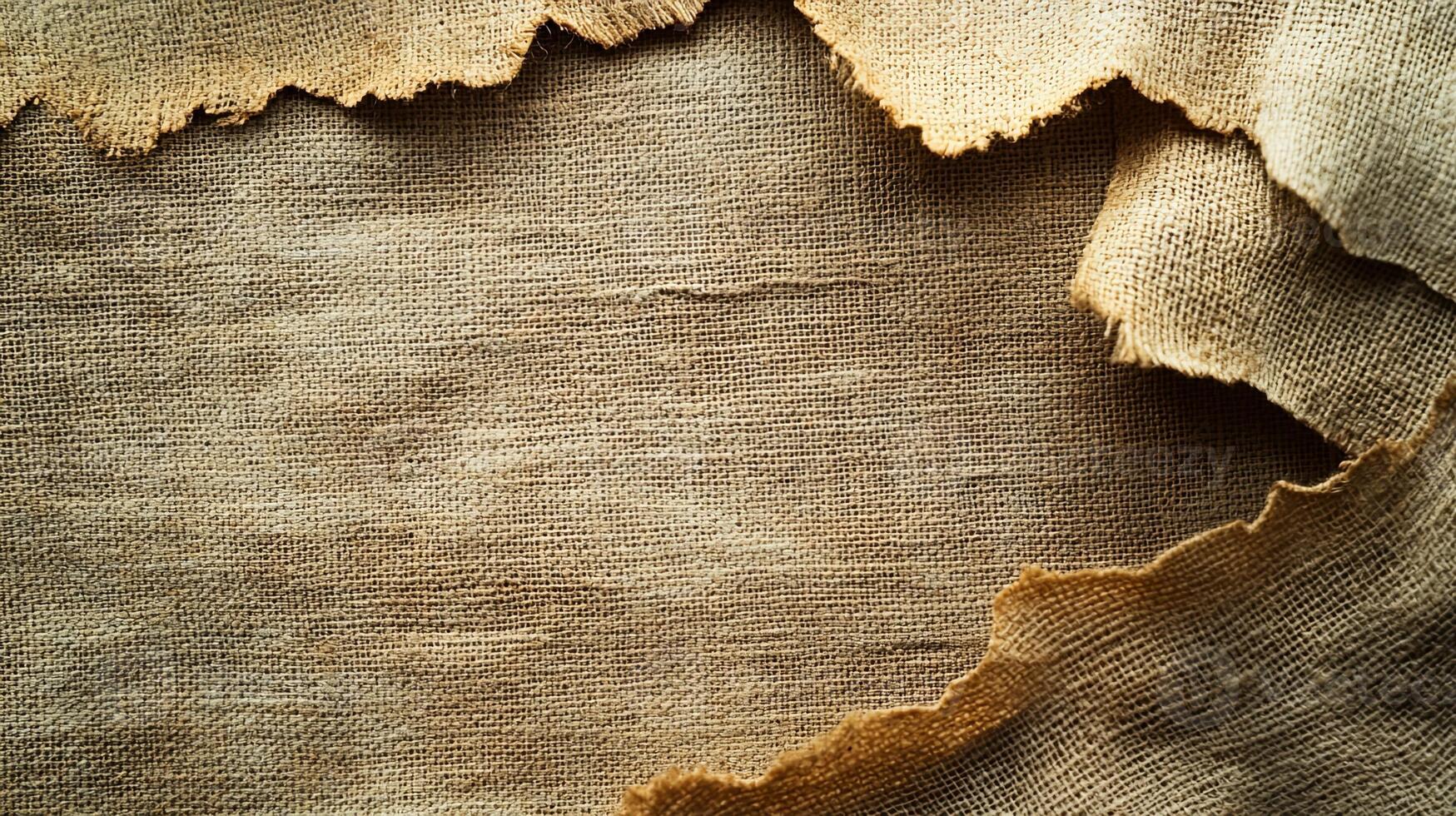 Old torn cloth background with torn edges photo