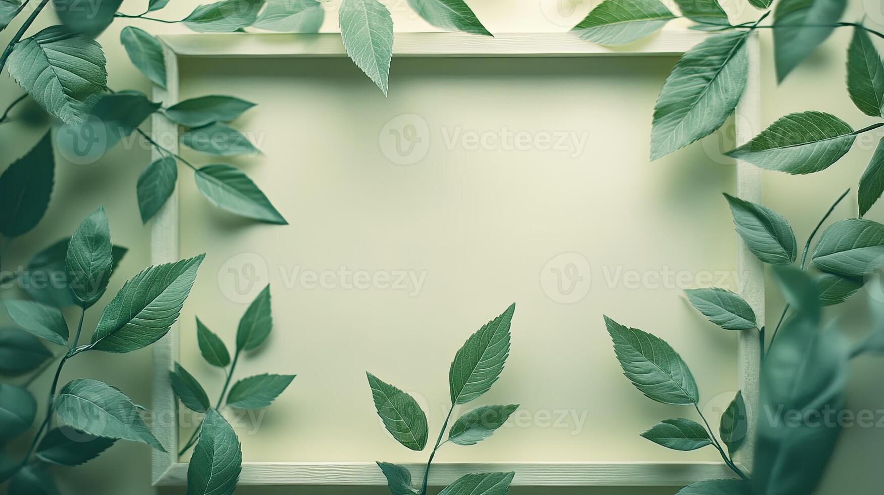 Nature-Inspired Frame with Leafy Border Design photo