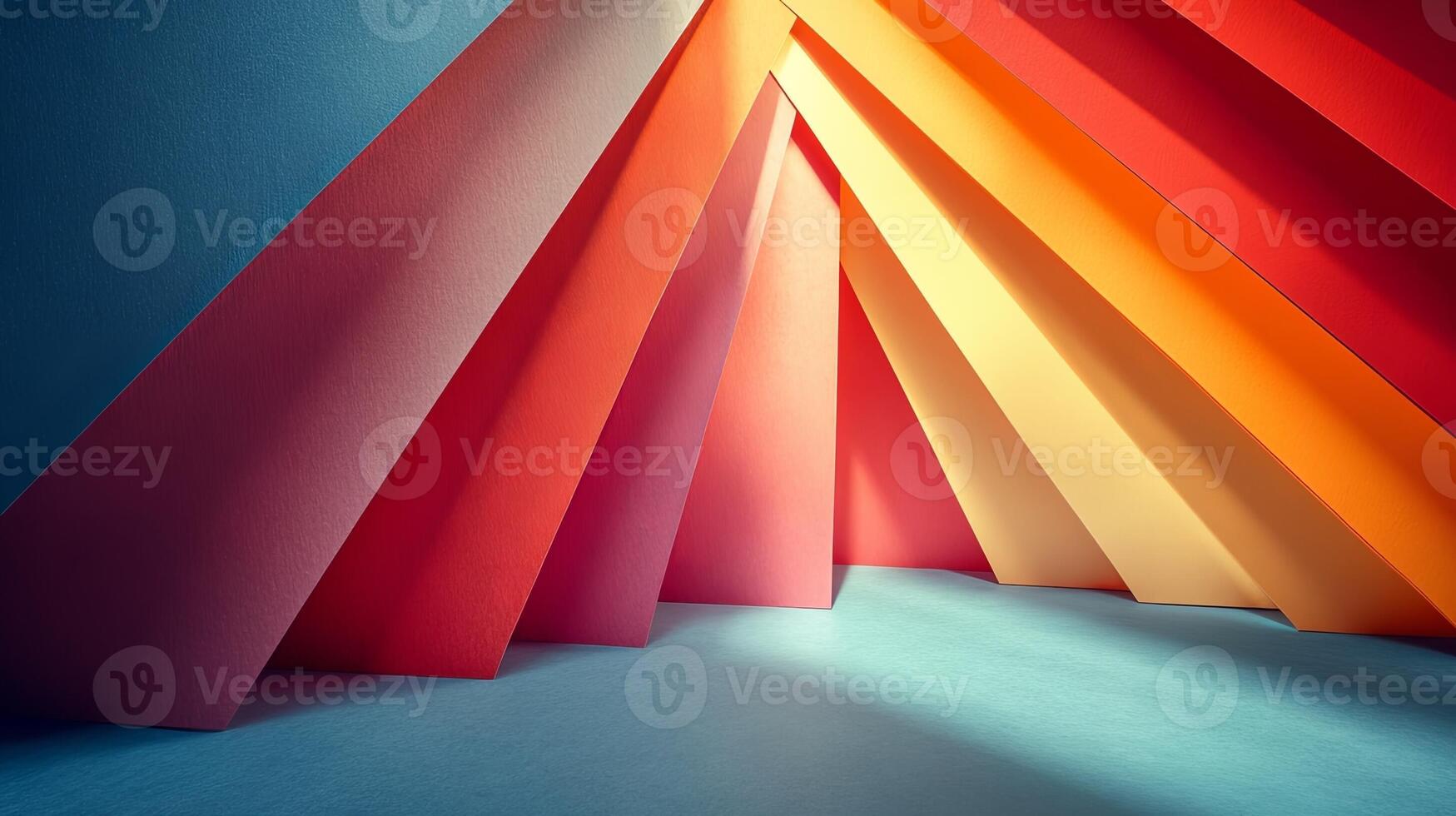 Colorful paper art background with light coming from the top photo