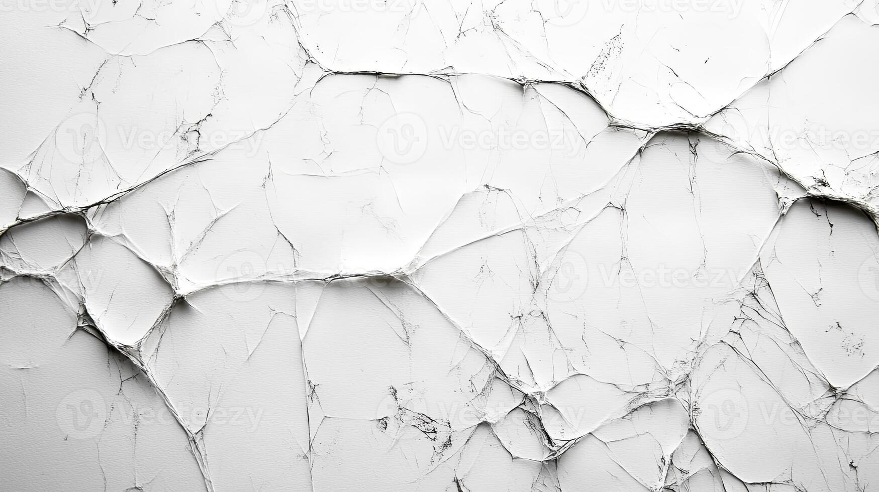 Cracked wall with white paint on it photo