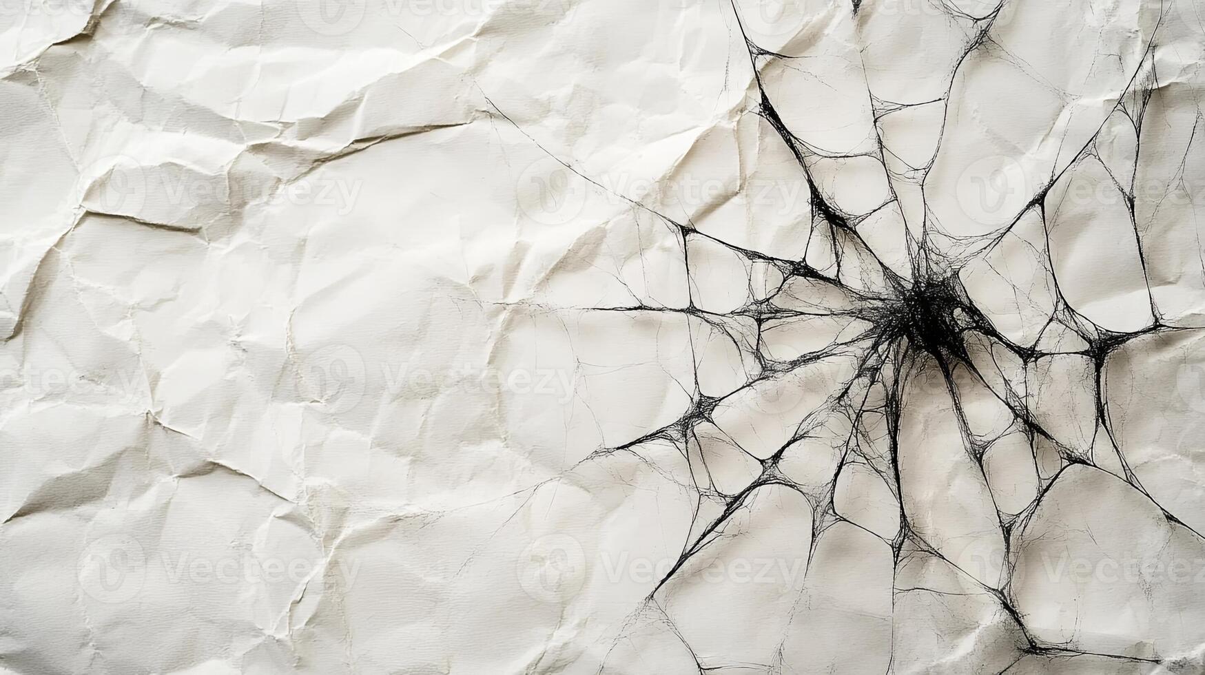 A spider web on a white paper photo