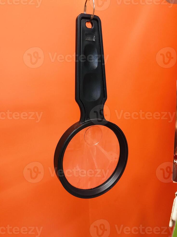 Magnifying glass displayed photo