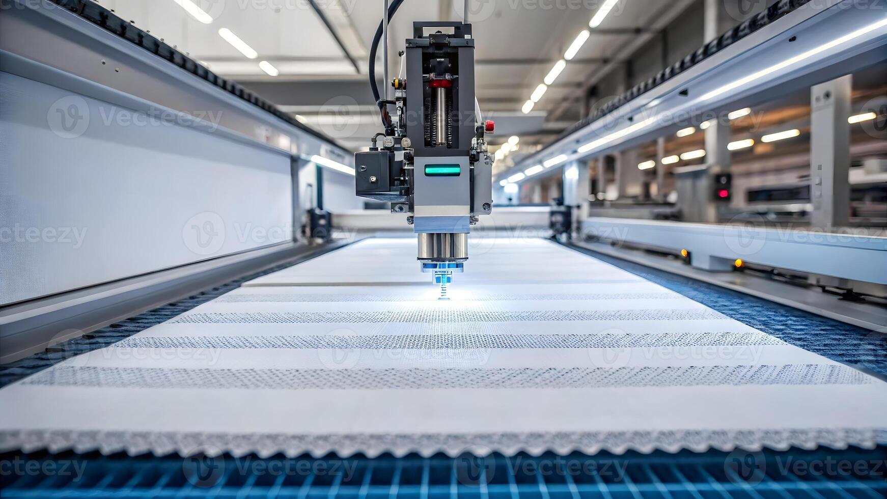 Modern industrial machine operating in a factory during daylight hours photo