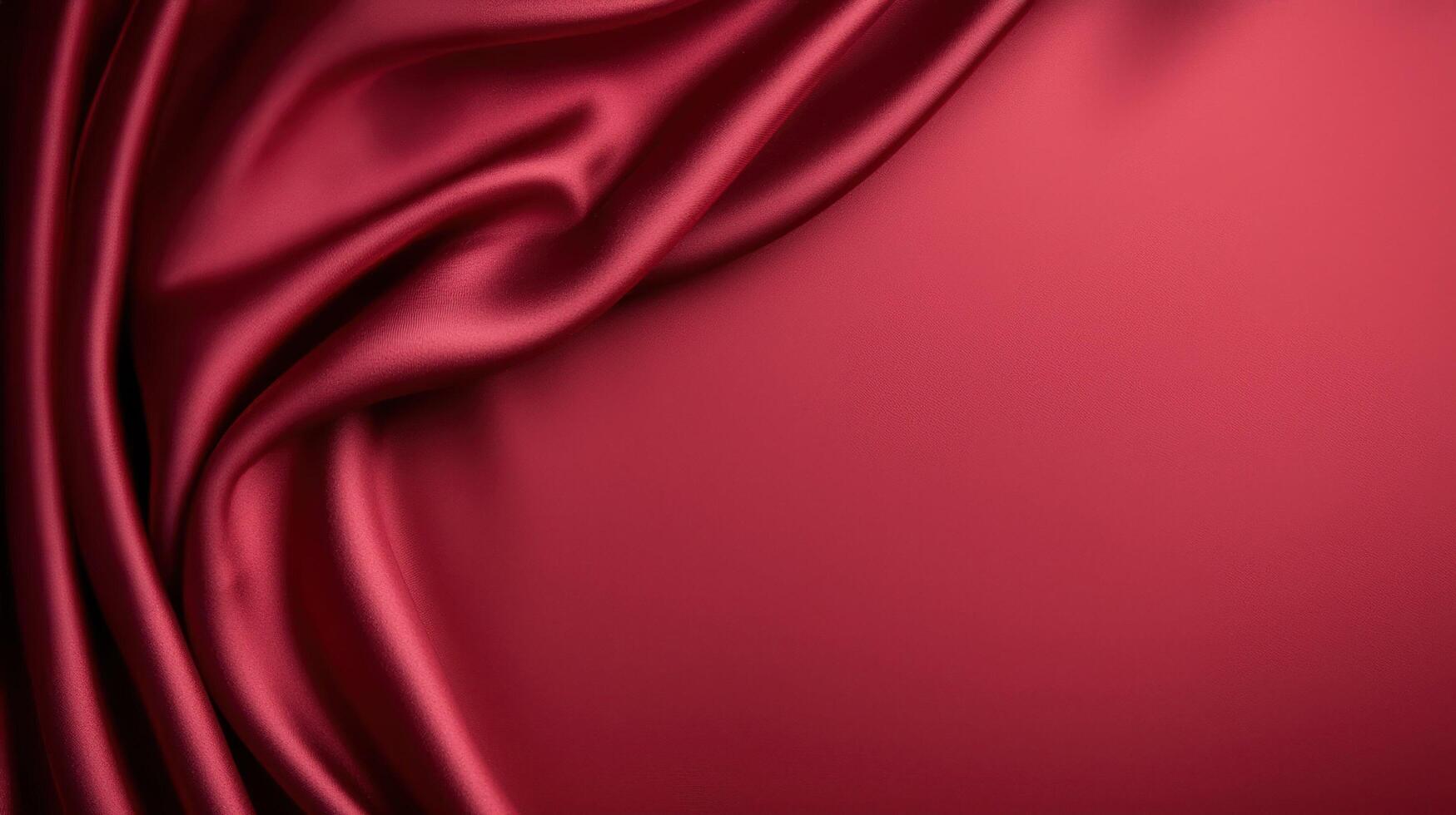 Elegant red silk fabric with smooth folds displaying a luxurious and glossy texture, creating a rich and sophisticated background for various design and artistic projects. photo