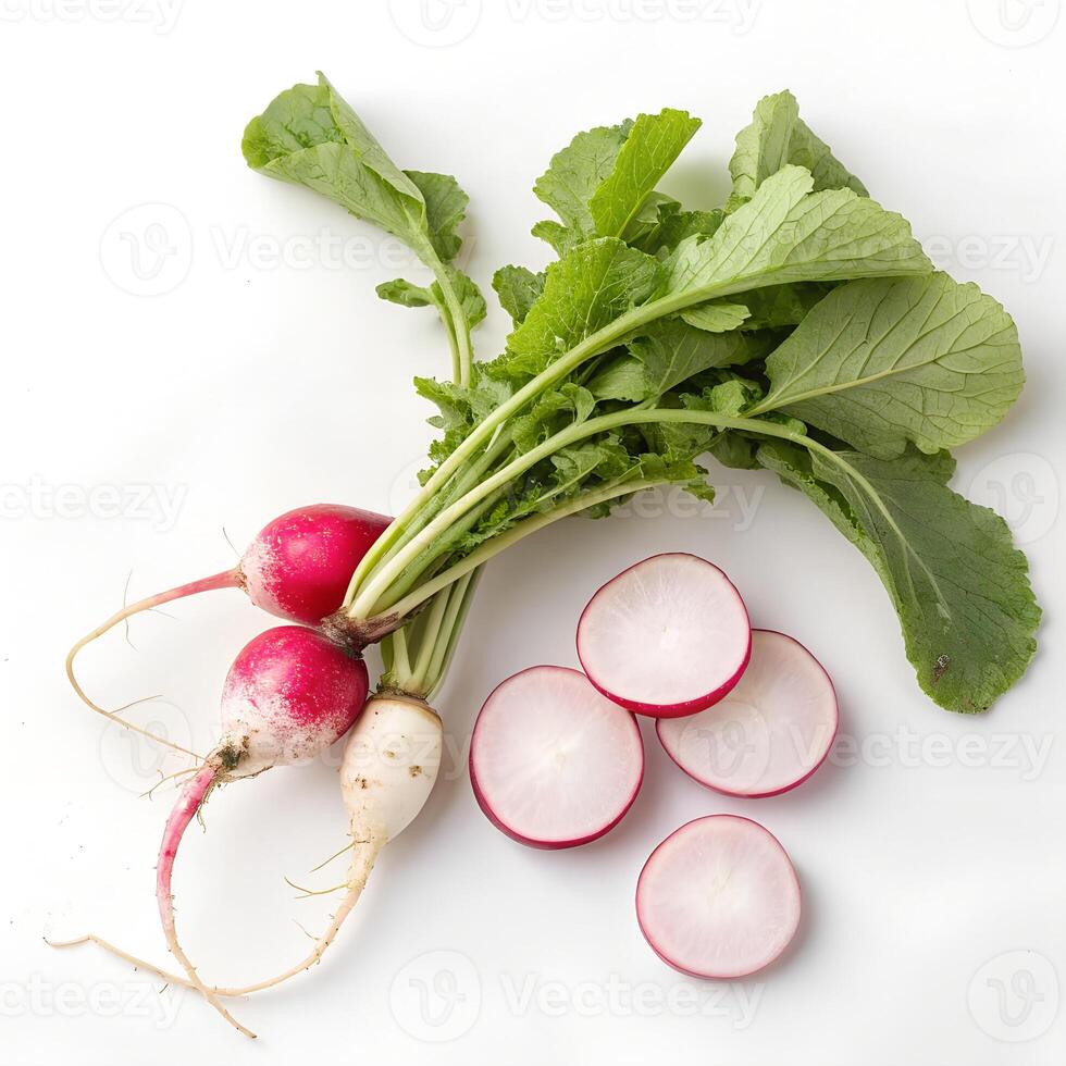 Top view, Suguki, Kyoto pickling radish, isolated on a white background photo