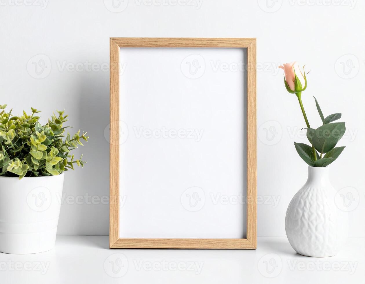Minimalist frame with blank interior, design mock-up photo
