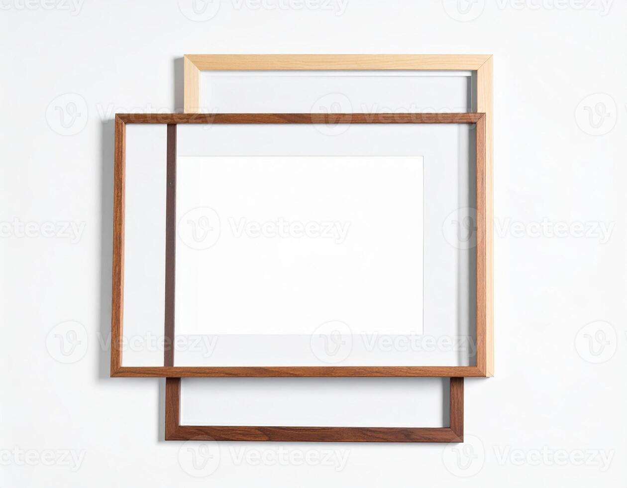 Blank photo area within a stylish frame on neutral background
