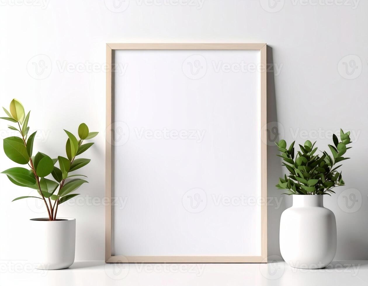 Template-ready frame mock-up with central white space photo