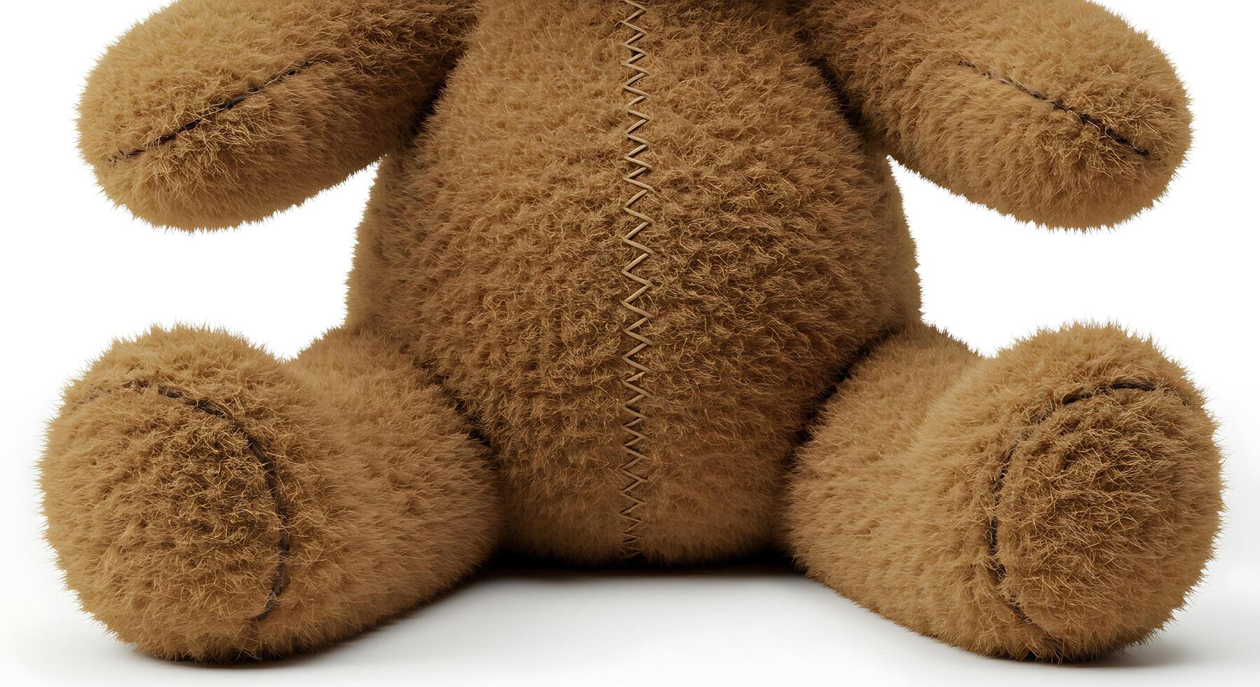 Close-up of Plush Teddy Bear on White Background for Toy Concepts photo