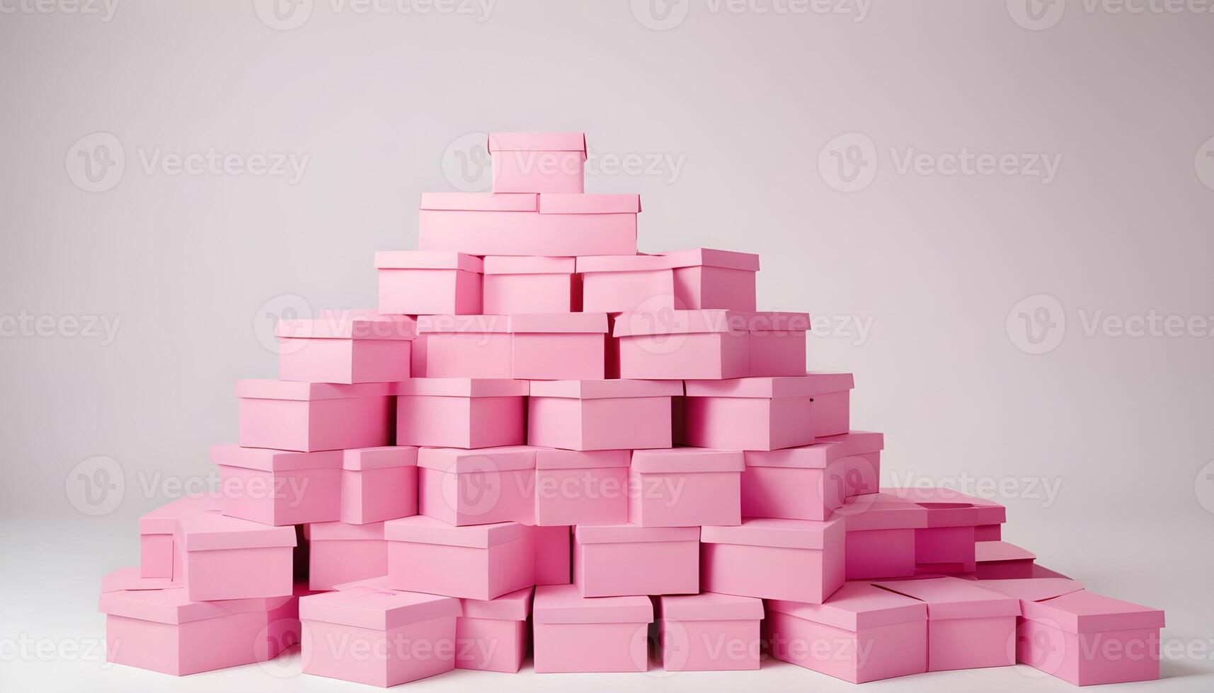 Pink boxes piled up like mountains photo