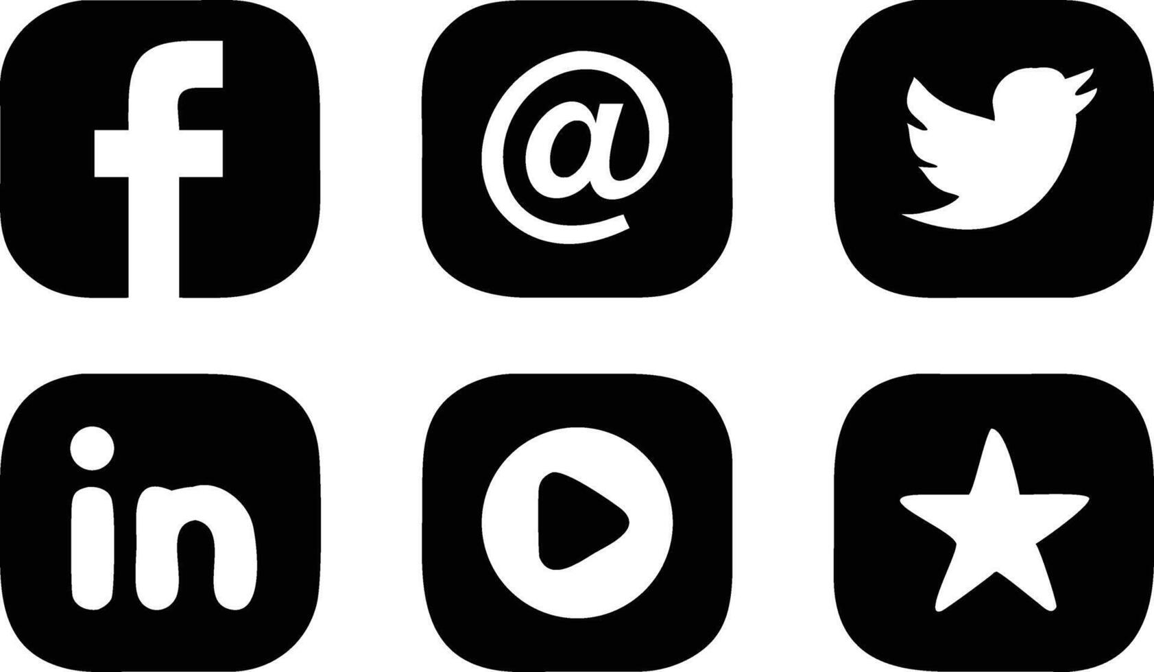Flat Social Platform Icons Set vector