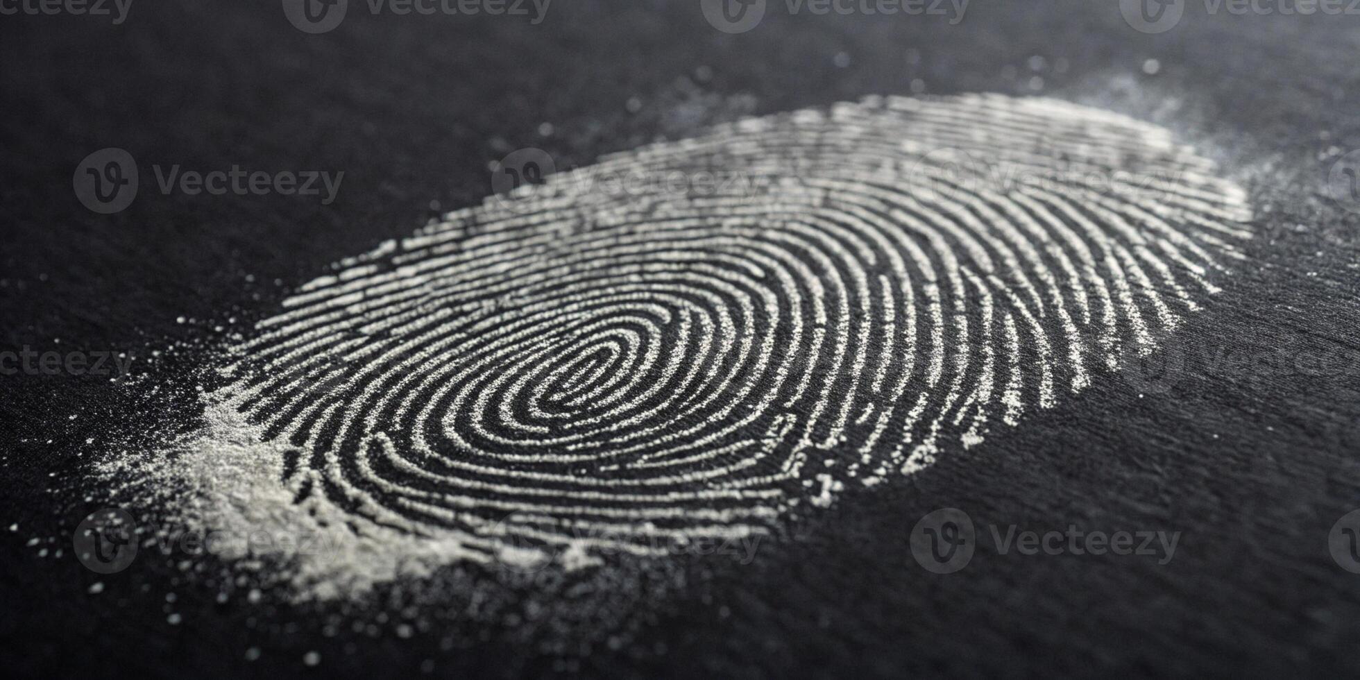 Fingerprint identification business concept on a black background for identity security and legal documentation photo