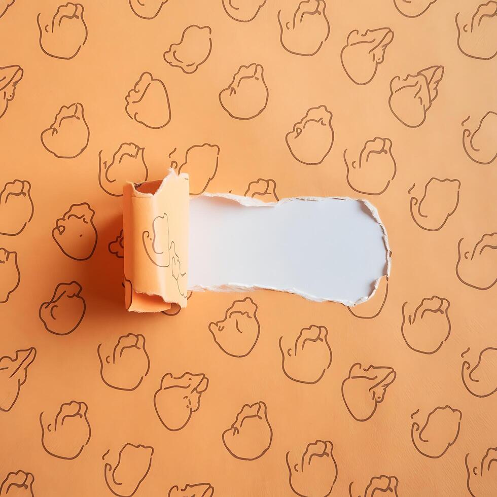 A Ripped Paper Background with Tulip Pattern for Business photo