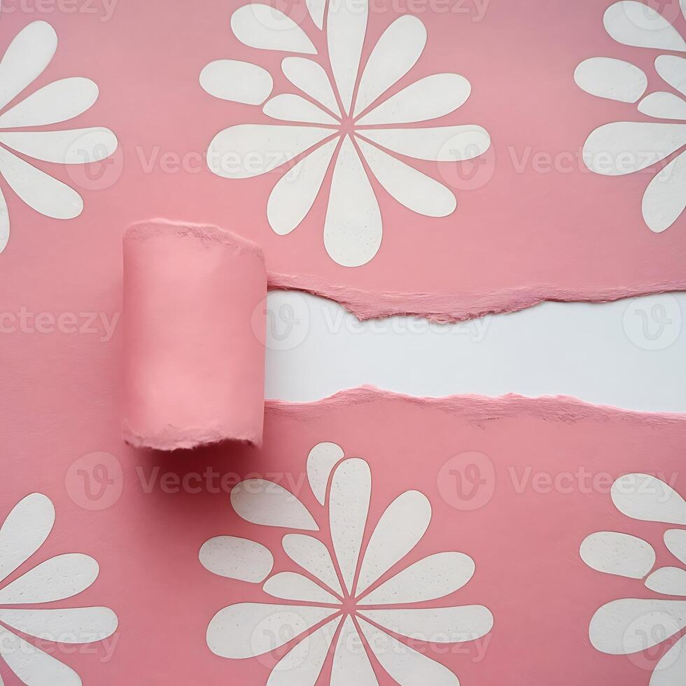 Torn floral paper texture background for creative business presentations photo