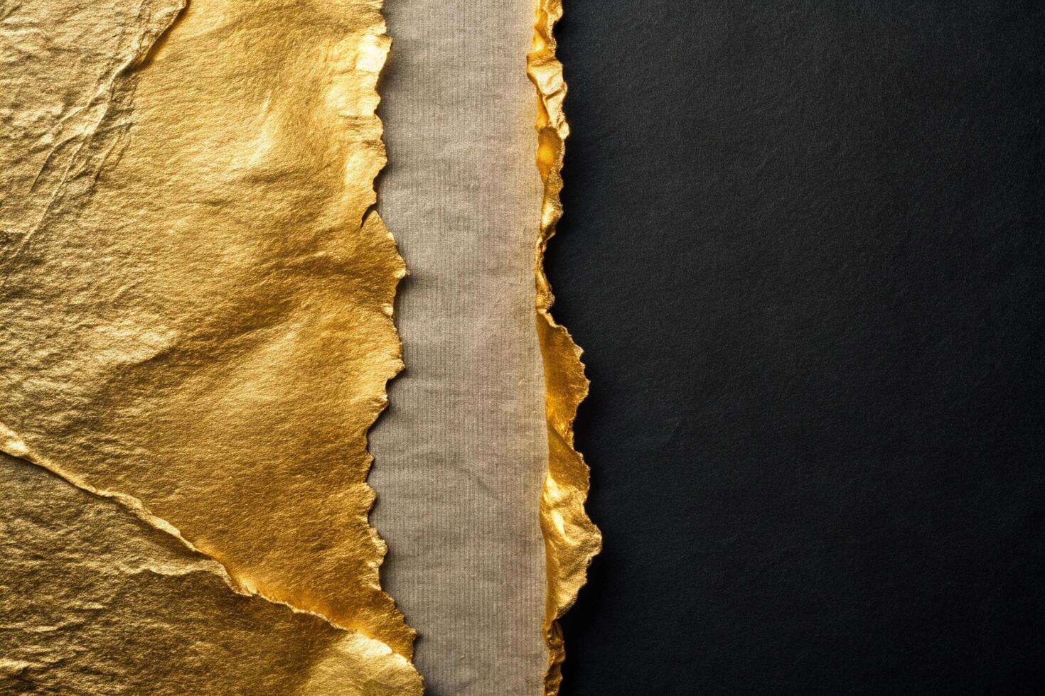 Elegant gold paper torn edge abstract background for luxurious business design projects photo