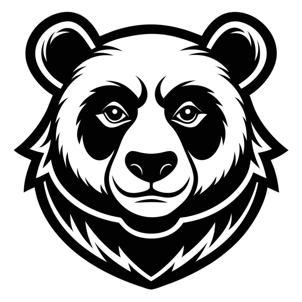Panda simple mascot logo on white background vector