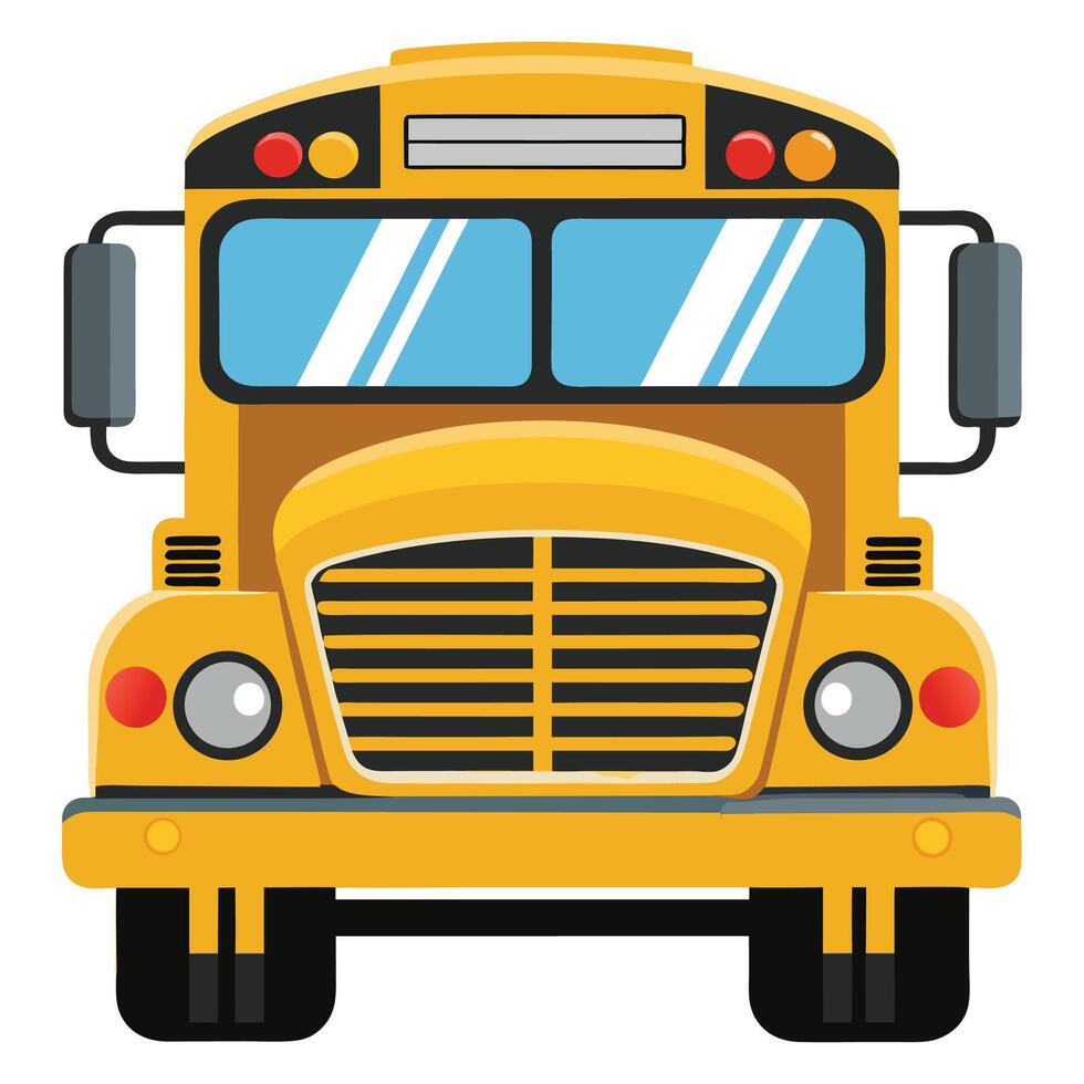 School Bus Front View on a white background vector