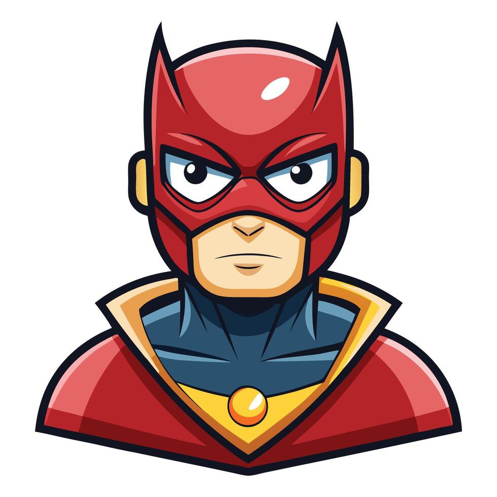 Superhero Mask Cartoon mascot character isolated on white background vector