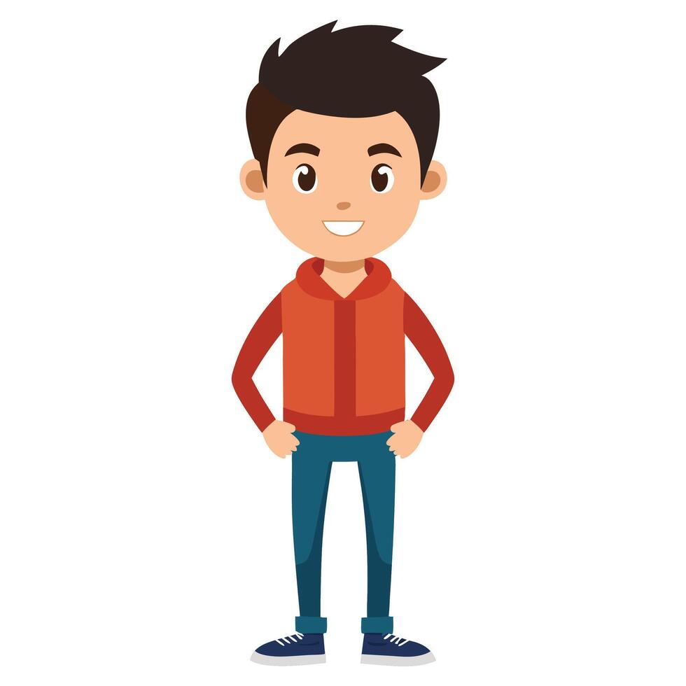 Young man cartoon in casual clothes isolated on white background vector