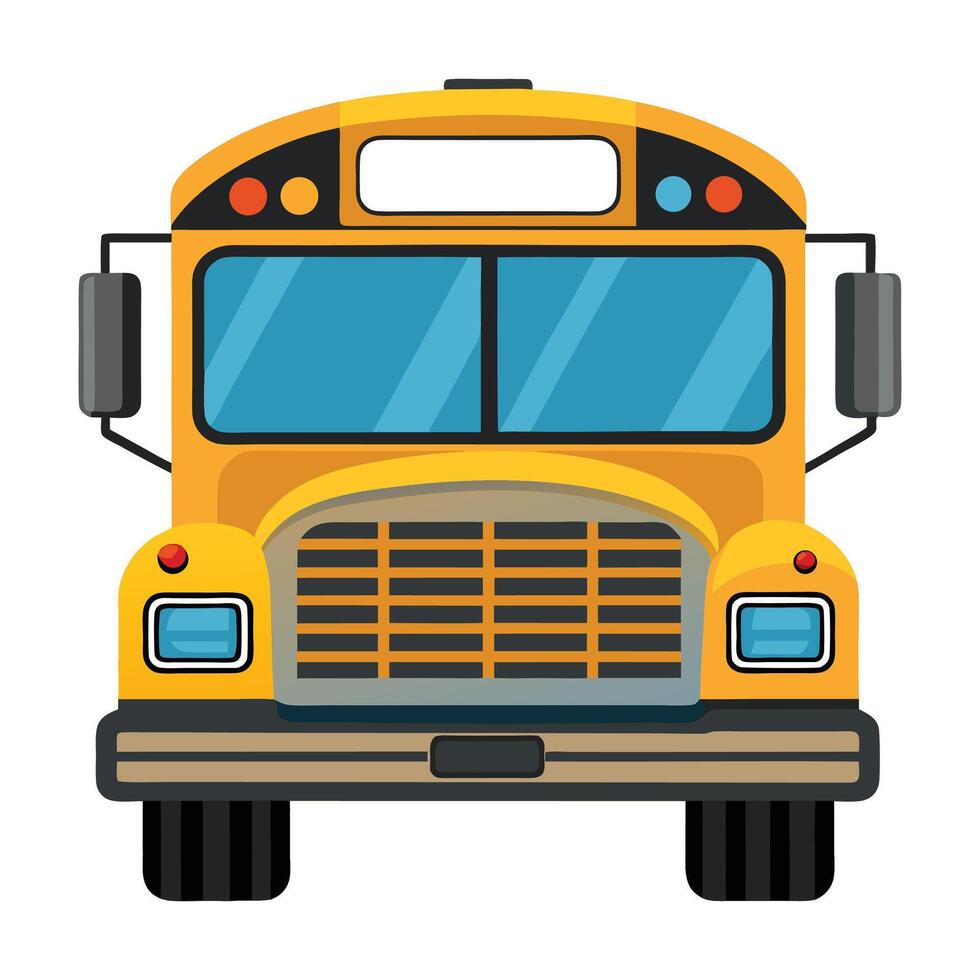 School Bus Front View Clipart on a white background vector