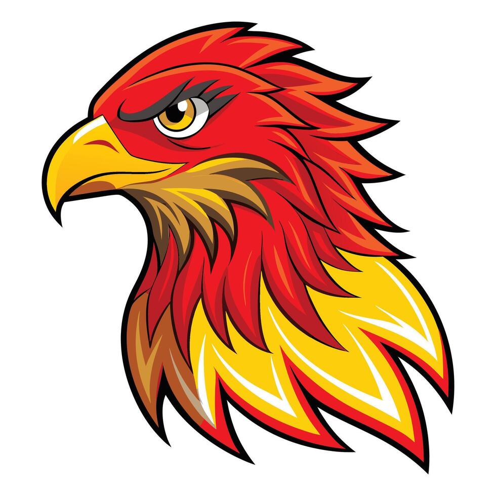 Red and yellow eagle on white background vector