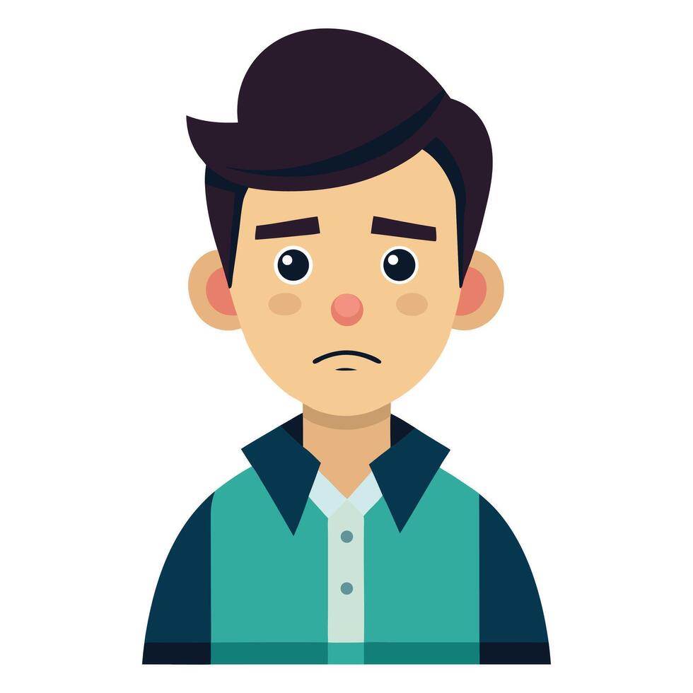 Sad Manclipart flat design on white background vector