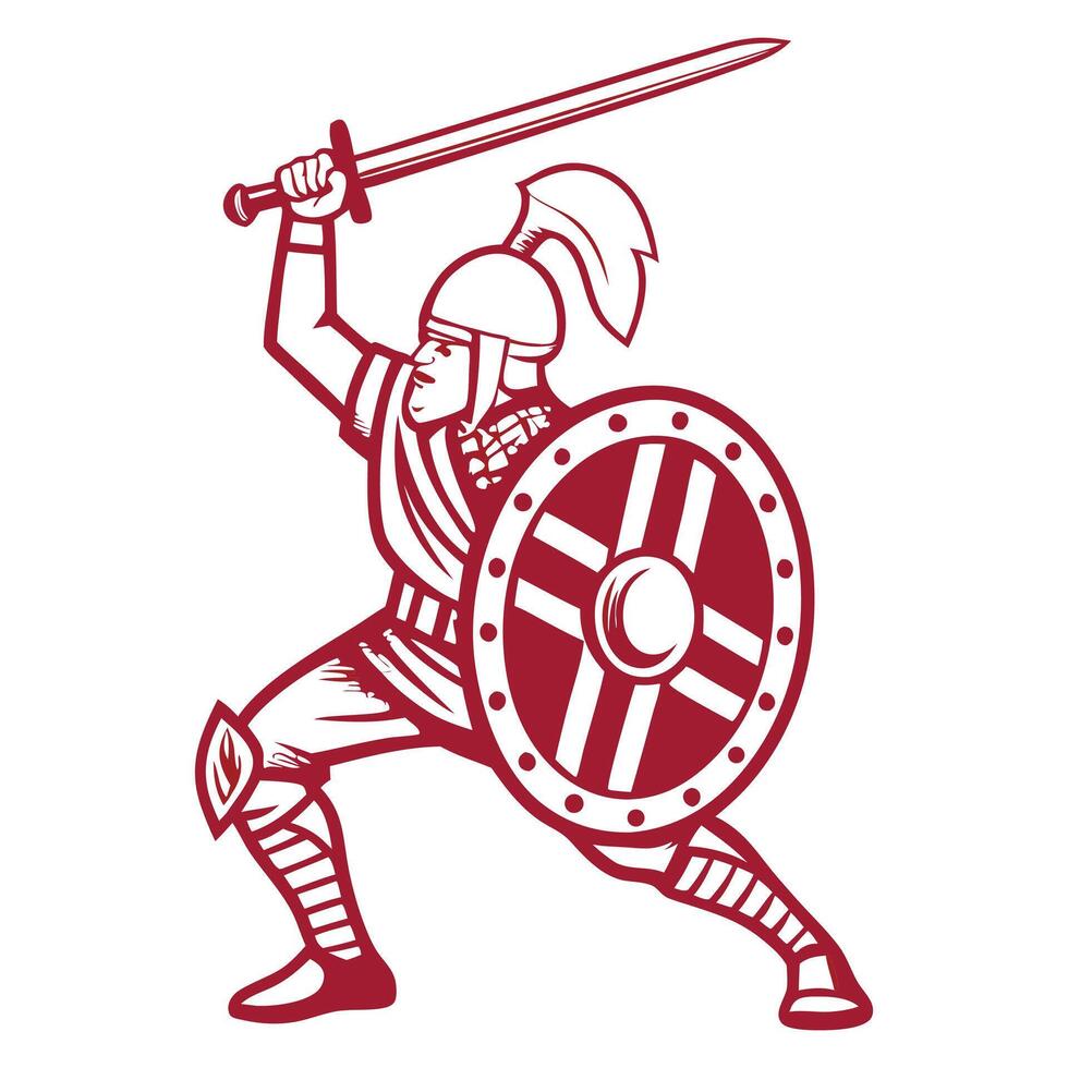 Warriors flat design on white background vector