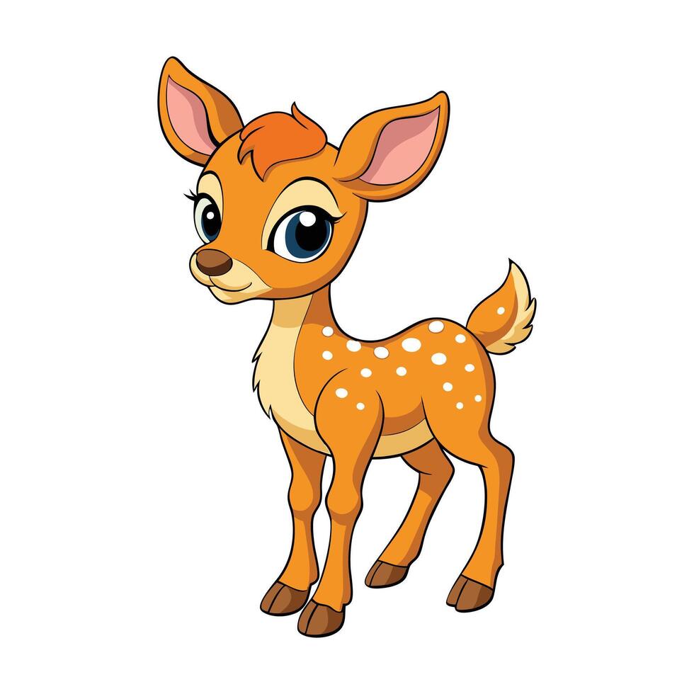 Cute Baby Deer on white background vector