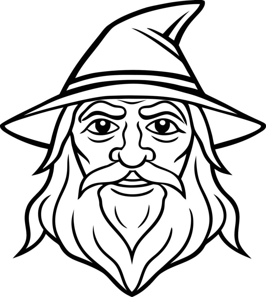 Wizard head simple mascot on white background vector