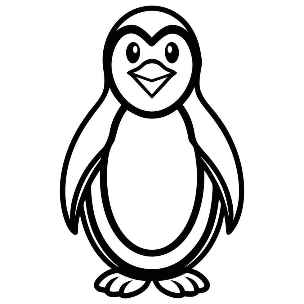 Penguin simple mascot logo on white background vector
