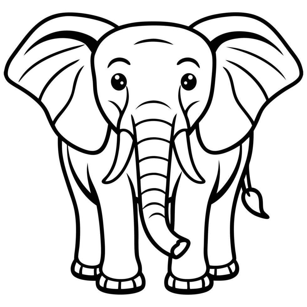 Elephant simple mascot design on white background vector