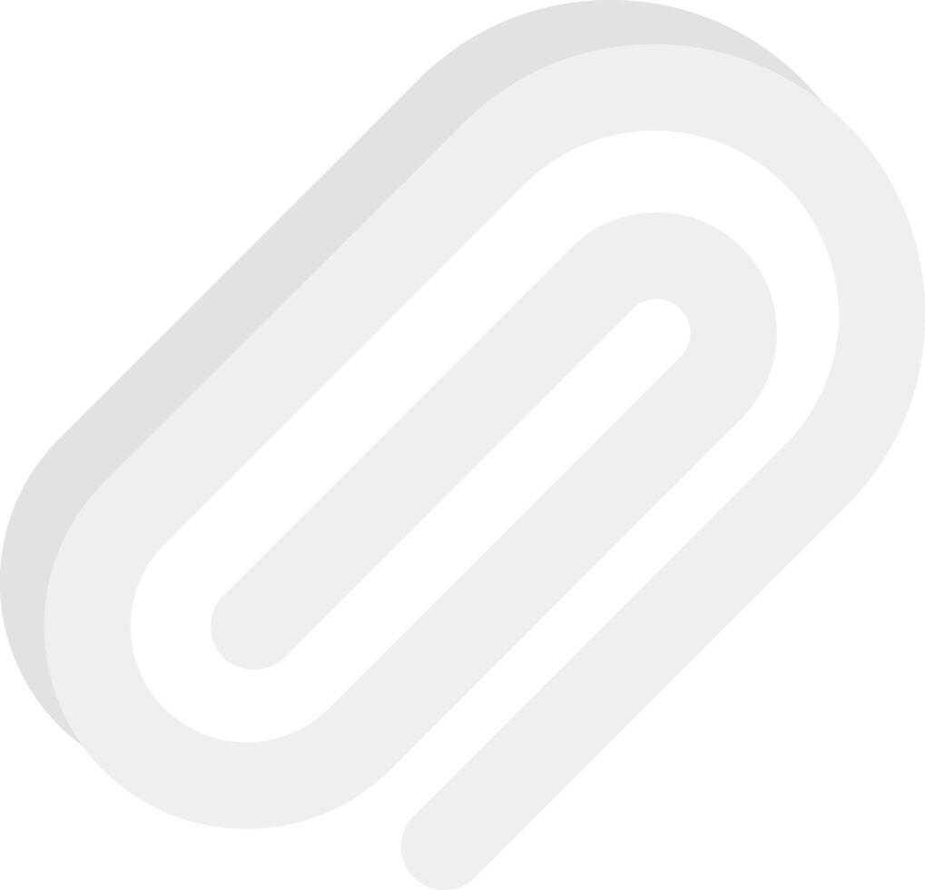 a white paper clip with a black line vector