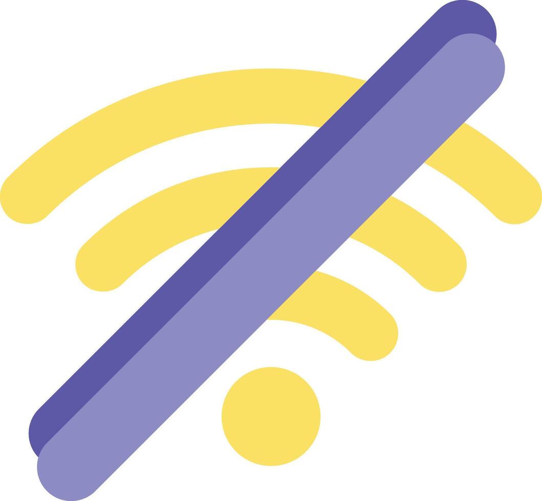 a wifi symbol with a yellow and purple line vector